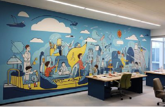 清镇办公室墙绘的特点。